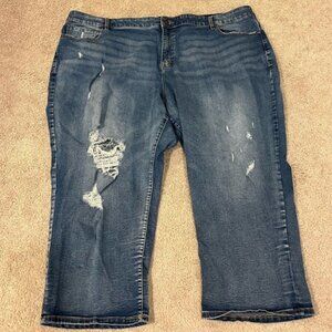 Lane Bryant Distressed Denim Jean Capri’s